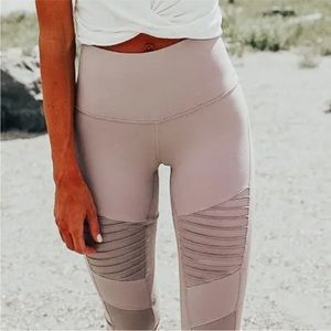 Alo yoga dusty rose taupe motorcycle legging medium